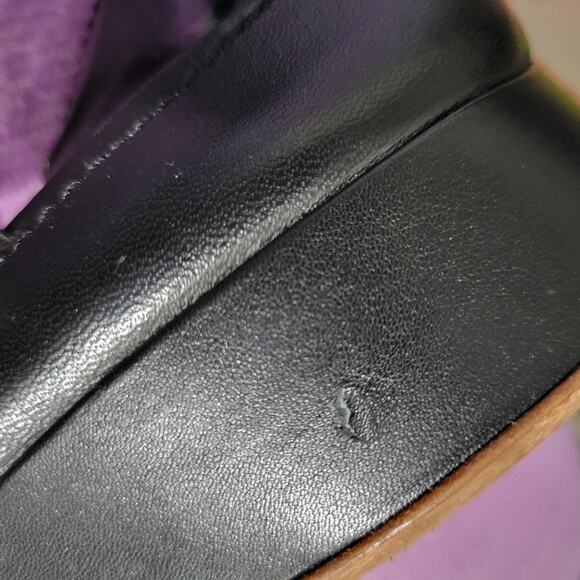 LAMB Peep Toe Stiletto Heel Black Leather Corset Platform Patent Dressy Size 8.5 - Picture 6 of 15